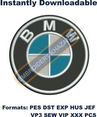 Bmw car logo embroidery design